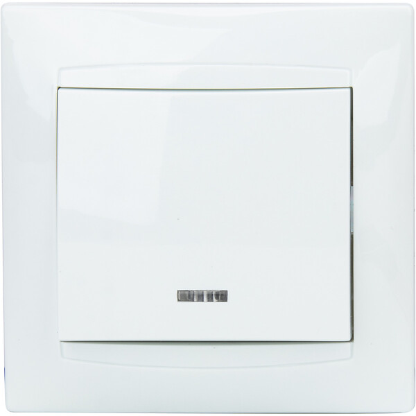 ZENITECH - Va et vient encastré Zyna + voyant - Blanc Zenitech - large