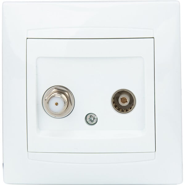 ZENITECH - Prise satéléphonelite F7 + TV Ø9,52mm Zyna - Blanc - Zenitech - large