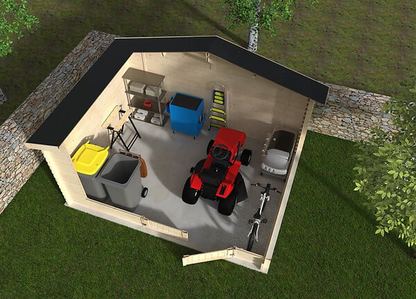 DECOR ET JARDIN - Abri de jardin - Bois - 34mm - SU 10.14m² - Surface hors tout 12.54 m2 - large