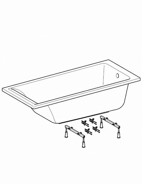 GEBERIT - Baignoire rectangulaire  Renova - Avec pieds - 170 x 75 cm - 554.315.01.1 - large