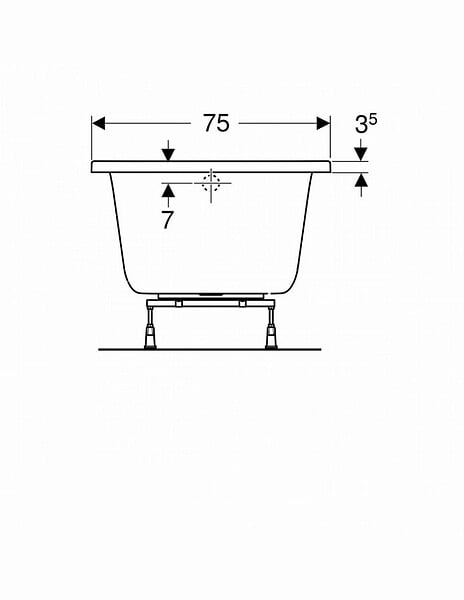 GEBERIT - Baignoire rectangulaire  Renova - Avec pieds - 170 x 75 cm - 554.315.01.1 - large