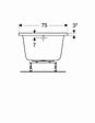 GEBERIT - Baignoire rectangulaire  Renova - Avec pieds - 170 x 75 cm - 554.315.01.1 - vignette