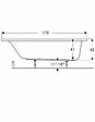 GEBERIT - Baignoire rectangulaire  Renova - Avec pieds - 170 x 75 cm - 554.315.01.1 - vignette
