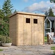 TIMBELA - TIMBELA M311+M311G Abri de jardin en bois l204xL142xH200cm / 2.22m2 AVEC SOL TRAITÉ - vignette