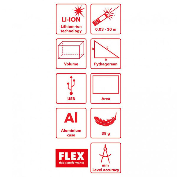 FLEX - Télémètre laser FLEX ADM 30 Smart ± 3 mm - large