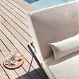 OVIALA - Bain de soleil avec coussin inclinable 5 positions beige - Havana - vignette