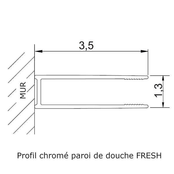 KASSANDRA - Paroi de douche fixe FRESH verre sérigraphié 110 cm - large