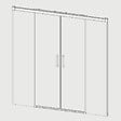 KASSANDRA - Paroi de douche 2 verres fixes + 2 portes coulissantes GLASÉ profil noir mat 180 cm - vignette