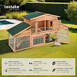 TECTAKE - Cage XXL pour petits animaux à deux niveaux avec zone de repos 226x77x95,5cm marron - vignette