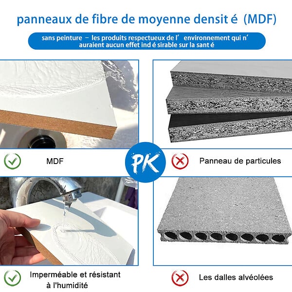 AICA SANITAIRE - AICA ensemble meuble 80 cm Chêne Wotan avec 2 tiroirs à fermeture automatique, lavabo céramique + miroir salle de bain Bluetooth tricolore + 2 colonnes, suspendu - large