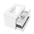 AICA SANITAIRE - AICA ensemble meuble salle de bain 80 cm blanc avec 2 tiroirs à fermeture automatique, lavabo céramique + miroirBluetooth + 2 colonnes, suspendu - vignette