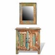 VIDAXL - Ensemble meuble sous vasque et miroir en bois massif recyclé - vignette