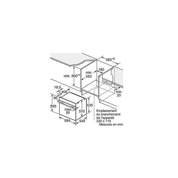 BOSCH - four intégrable multifonction 71l 60cm noir - HQG572BB3F - large