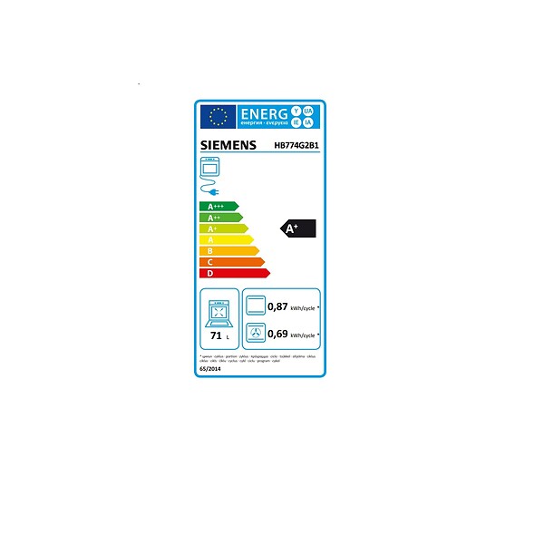 SIEMENS - four intégrable multifonction 71l 60cm pyrolyse/hydrolyse noir - HB774G2B1 - large