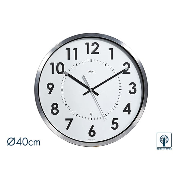 ORIUM - Horloge radio contrôlée Abylis Ø30cm - alu - Orium - large