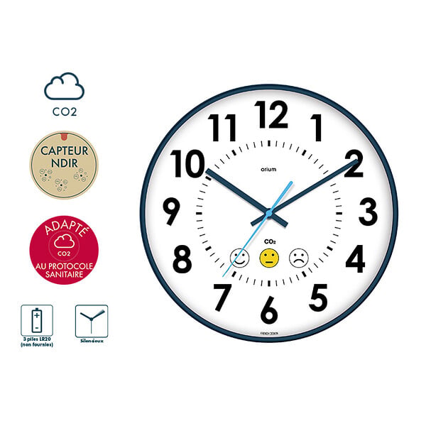 ORIUM - Horloge analogique capteur de CO2 Quaelis 15 - Orium - large