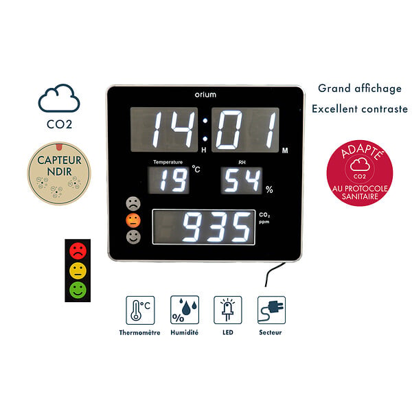 ORIUM - Horloge capteur de CO2 Quaelis 18 - Orium - large