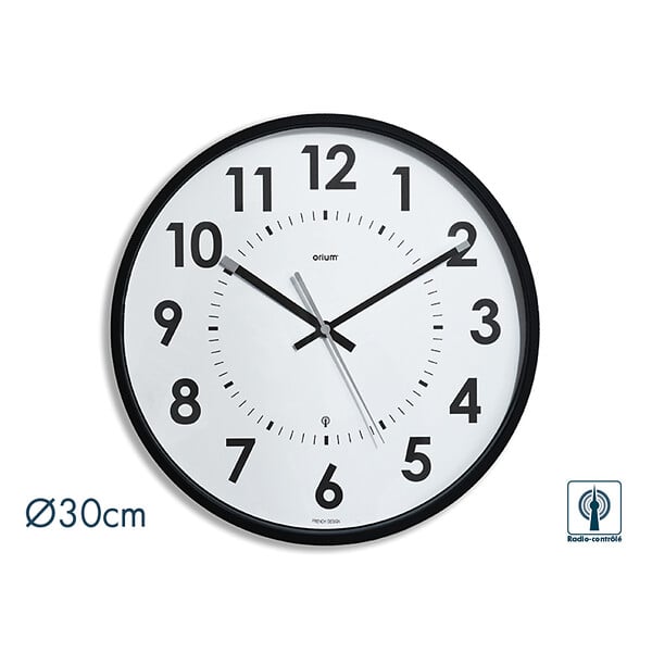ORIUM - Horloge radio contrôlée Abylis Ø30cm - Noir - Orium - large