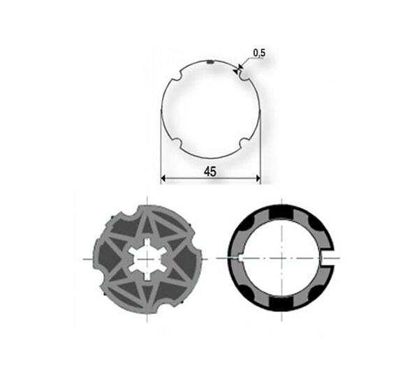 SOMFY - Adaptations moteur Somfy - Axe ZF Ø45mm 9500456 - pour Moteur Ø40mm - large
