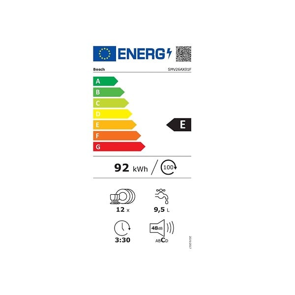BOSCH - lave-vaisselle 60cm 12 couverts 48db tout intégrable - SMV26AX01F - large