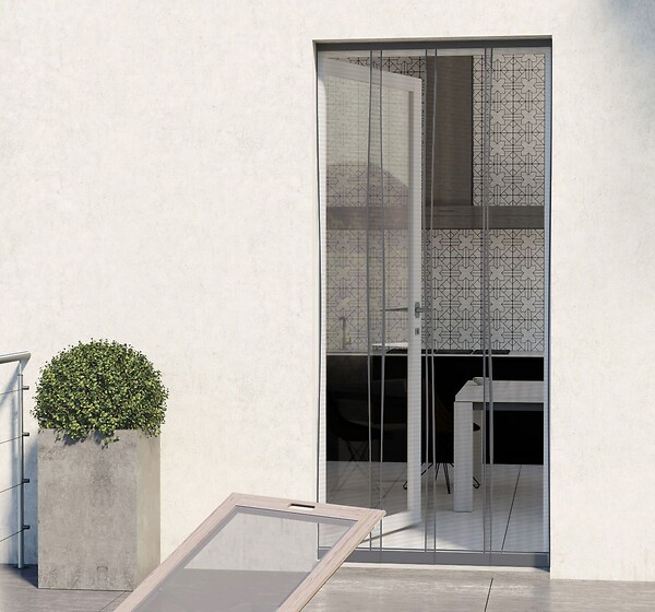 AVOSDIM - Moustiquaire rideau porte Passages Intensifs - L 100 x H 230 cm Gris - large