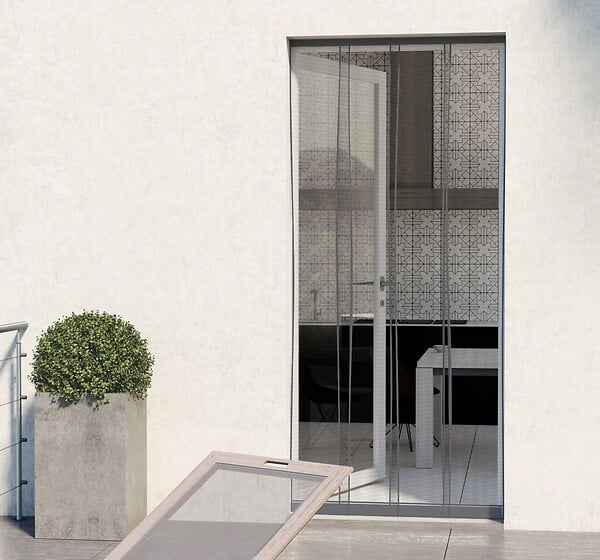 AVOSDIM - Moustiquaire rideau porte Passages Intensifs - L 130 x H 230 cm Gris - large