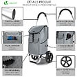 VOUNOT - Chariot de course pliable aluminium 2 roues gris - vignette