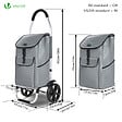 VOUNOT - Chariot de course pliable aluminium 2 roues gris - vignette
