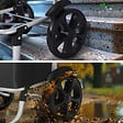 VOUNOT - Chariot de course pliable aluminium 2 roues avec sac isotherme noir - vignette