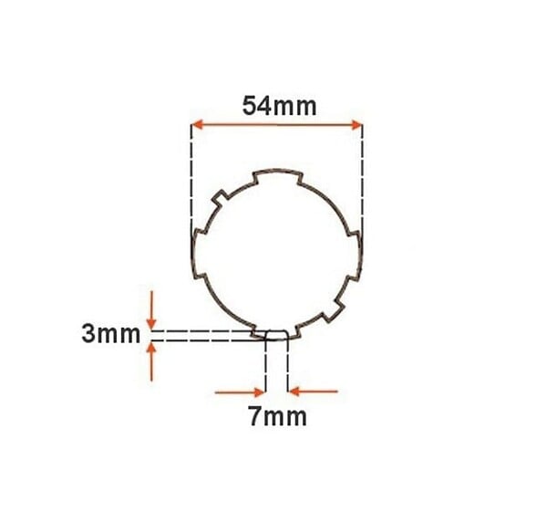 AVOSDIM - Moteur Volet Filaire AVOSDIM ø45 50Nm + adaptations axe ZF54 - large