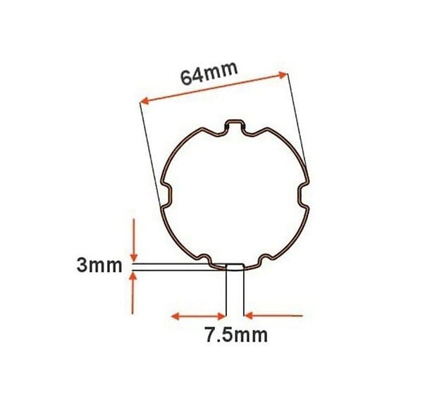 AVOSDIM - Moteur Volet Filaire Secours AVOSDIM ø45 20Nm + adaptations axe ZF64 - large