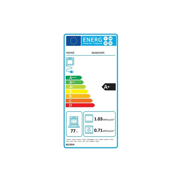 HISENSE - four intégrable multifonction 77l 60cm pyrolyse inox - BSA66334PX - large