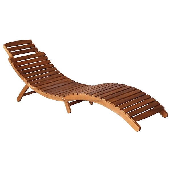 VIDAXL - vidaXL Chaises longues lot de 2 avec table et coussins Acacia solide - large