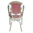 OVIALA - Chaise de terrasse bistrot parisien en aluminium et rotin rouge - Belleville - vignette