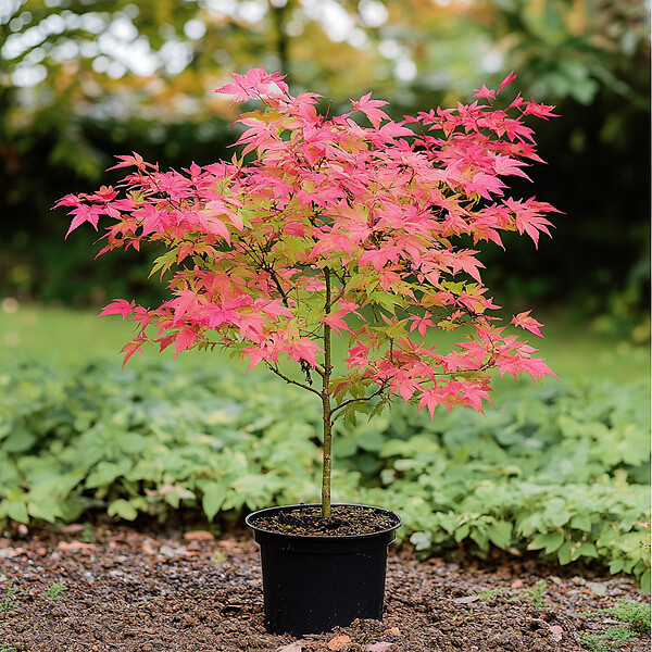 PLANT IN A BOX - érable du Japon - Set de 2 - Acer palmatum 'Beni Maiko' - H60-70cm - âŒ€19cm - large