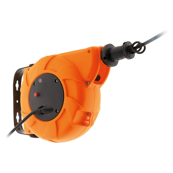 ZENITECH - Lot de 4 enrouleurs muraux câble HO5VV-F 3G1mm² 11m + 2m - Orange - Zenitech - large