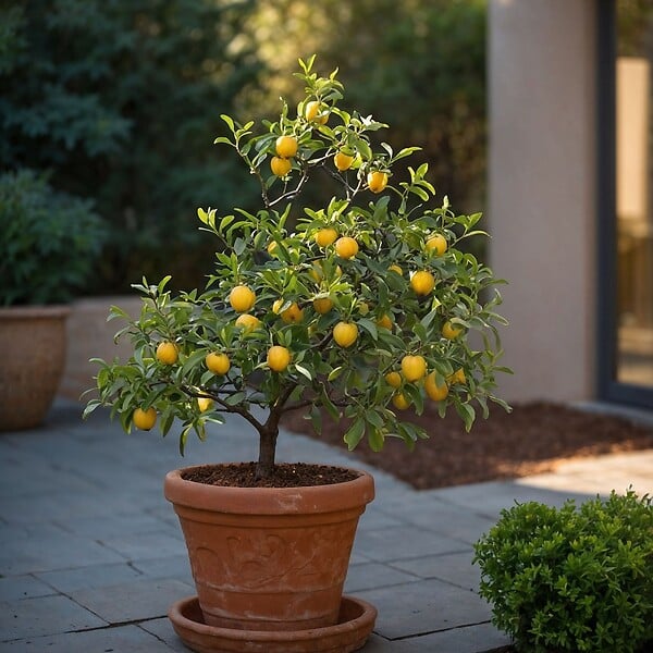 PLANT IN A BOX - Mélange d'arbres fruitiers - Set de 4 - Hauteur 25-40cm - ⌀9cm - large