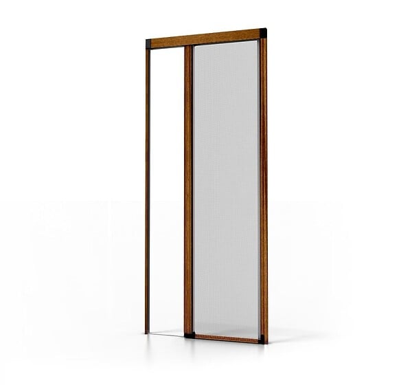 AVOSDIM - Store Moustiquaire Recoupable ALU pour Porte Chêne doré - L 140 x H 230 cm - large