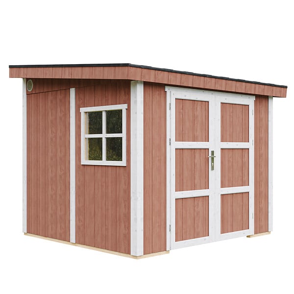 TIMBELA - Abri de Jardin Qualité Premium 5,9 m² - H231x248x294 cm - Sans plancher e  paroi latérale - Timbela M938B-REDWOOD RED - large
