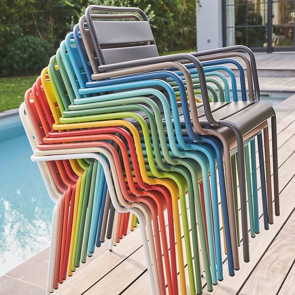 OVIALA - Fauteuil de jardin en métal orange - Palavas - large