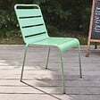 OVIALA - Chaise de jardin en métal vert sauge - Palavas - vignette