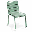 OVIALA - Chaise de jardin en métal vert sauge - Palavas - vignette