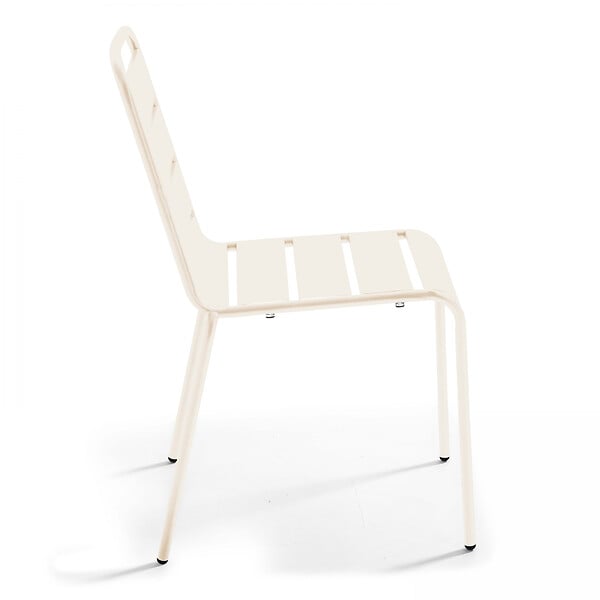 OVIALA - Chaise de jardin en métal ivoire - Palavas - large