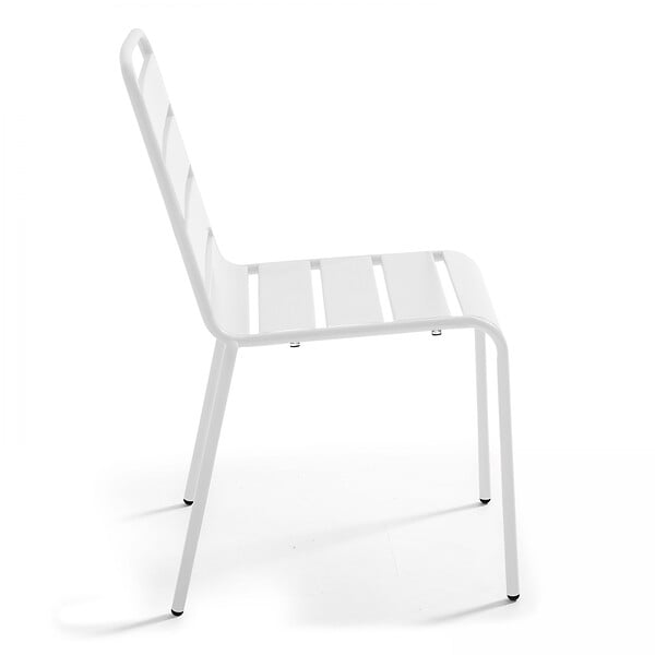 OVIALA - Chaise de jardin en métal blanc - Palavas - large