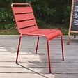 OVIALA - Chaise de jardin en métal rouge - Palavas - vignette