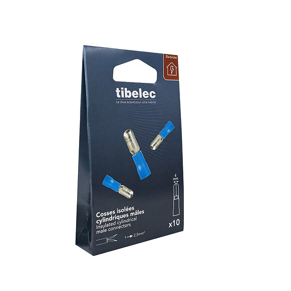 TIBELEC - 10 cosses 2.5mm2 cylind. mal. 5.3mm bl - large