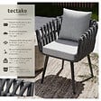 TECTAKE - Lot de 2 chaises au motif cordé avec structure en aluminium résistant aux intempéries et aux UV gris - vignette