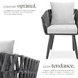 TECTAKE - Lot de 2 chaises au motif cordé avec structure en aluminium résistant aux intempéries et aux UV gris - vignette