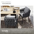 TECTAKE - Lot de 2 chaises au motif cordé avec structure en aluminium résistant aux intempéries et aux UV gris - vignette