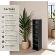 TECTAKE - Étagère Colonne Meuble de Rangement 6 compartiments 90x21x20cm noir - vignette